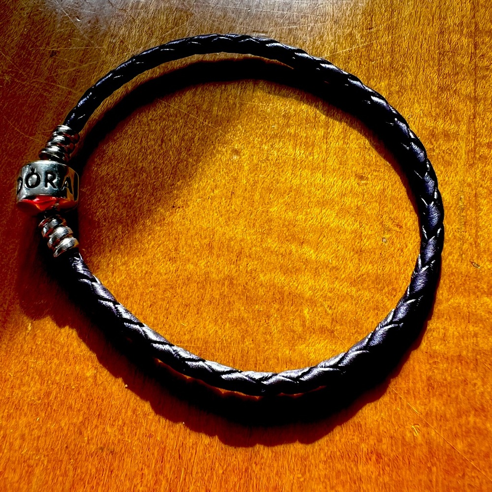 Pandora Moments woven metallic purple leather bracelet